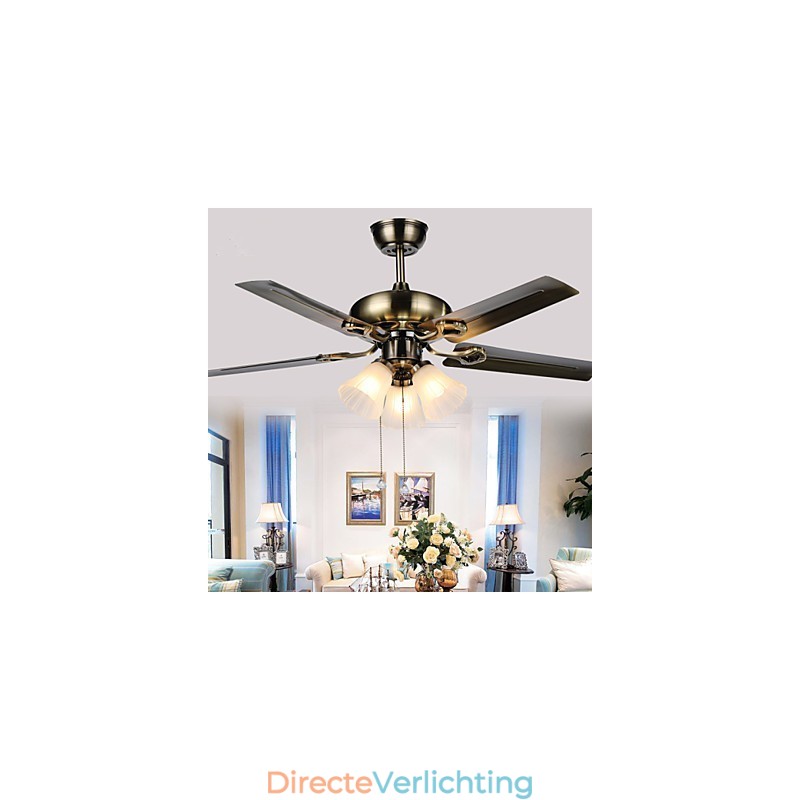 Plafondventilatoren Luxe Eco Moderne Plafondventilator Met Lichte 42 Inch Bladen Geborstelde Stalen Afwerking