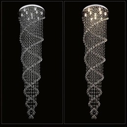 Plafond kroonluchter licht hanglamp lamp verlichtingsarmaturen met K9 kristal dubbele spiraal