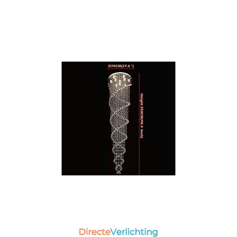 Plafond kroonluchter licht hanglamp lamp verlichtingsarmaturen met K9 kristal dubbele spiraal