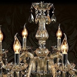 6-lichts luxe kristallen kroonluchter cognackleur K9 kristallen kroonluchter