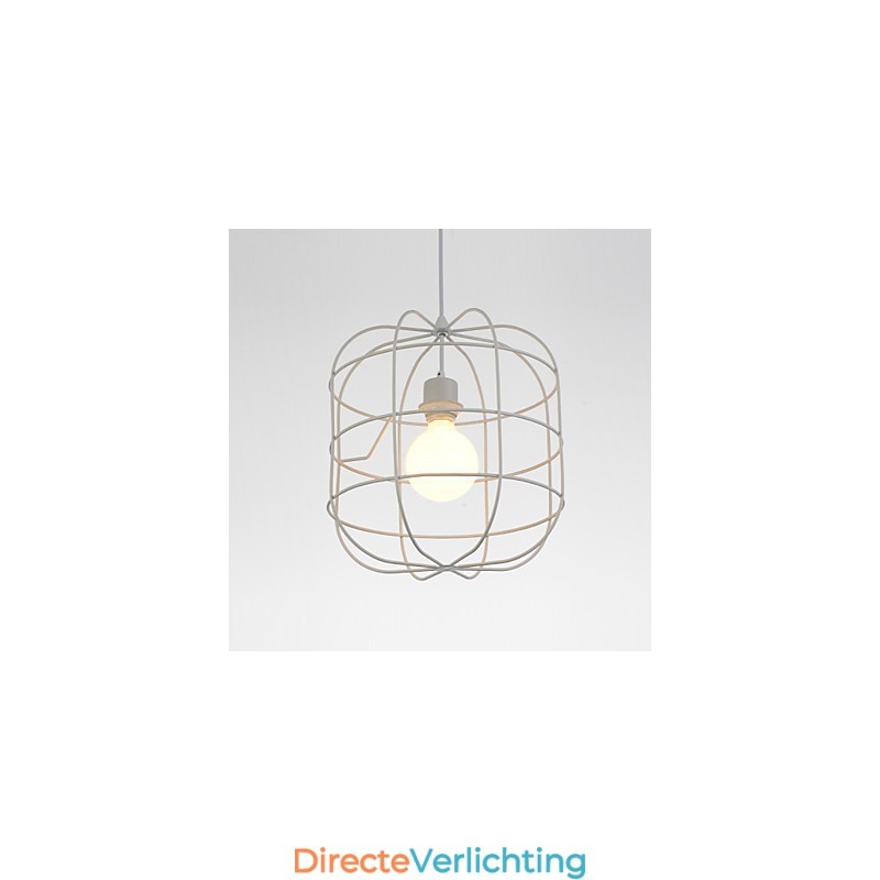 Mini Artistieke Vogelkooi Hanglamp 1 Licht Moderne Eenvoudige Afwerking Zwart Wit Metaal Koolstofstaal Hanglamp