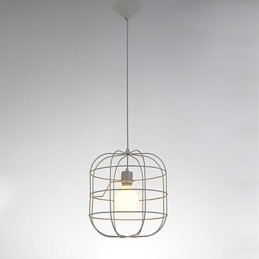 Mini Artistieke Vogelkooi Hanglamp 1 Licht Moderne Eenvoudige Afwerking Zwart Wit Metaal Koolstofstaal Hanglamp