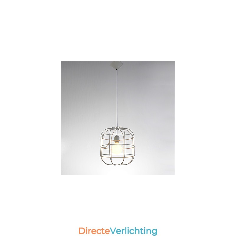 Mini Artistieke Vogelkooi Hanglamp 1 Licht Moderne Eenvoudige Afwerking Zwart Wit Metaal Koolstofstaal Hanglamp