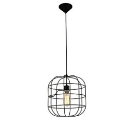 Mini Artistieke Vogelkooi Hanglamp 1 Licht Moderne Eenvoudige Afwerking Zwart Wit Metaal Koolstofstaal Hanglamp