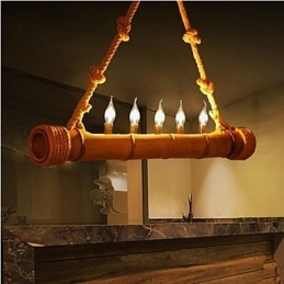 Café Pastoral Nostalgia Decoratieve Bamboe Kroonluchter