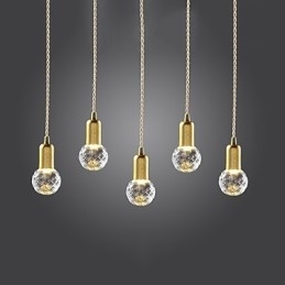 Moderne, eigentijdse vintage mini-stijl gouden metalen hanglamp