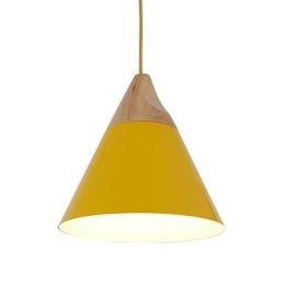 Mini Artistieke Kegelvormige Hanglamp 1 Licht Moderne Eenvoudige Afwerking Zwart Wit Geel Aluminium & Houten Hanglamp