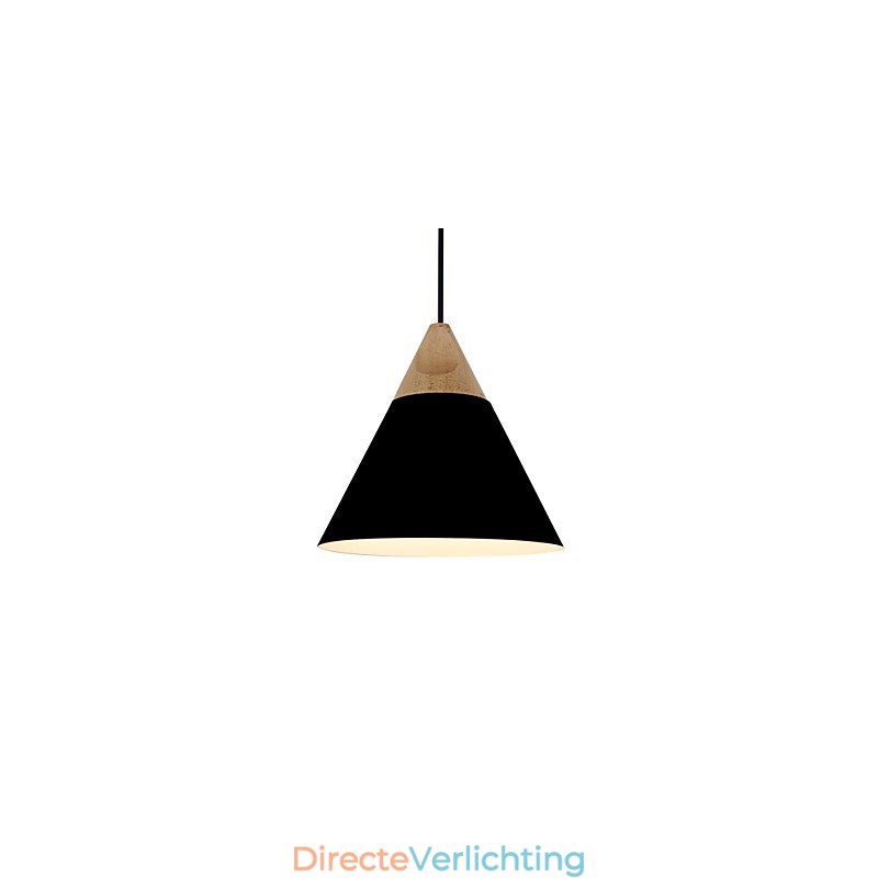 Mini Artistieke Kegelvormige Hanglamp 1 Licht Moderne Eenvoudige Afwerking Zwart Wit Geel Aluminium & Houten Hanglamp