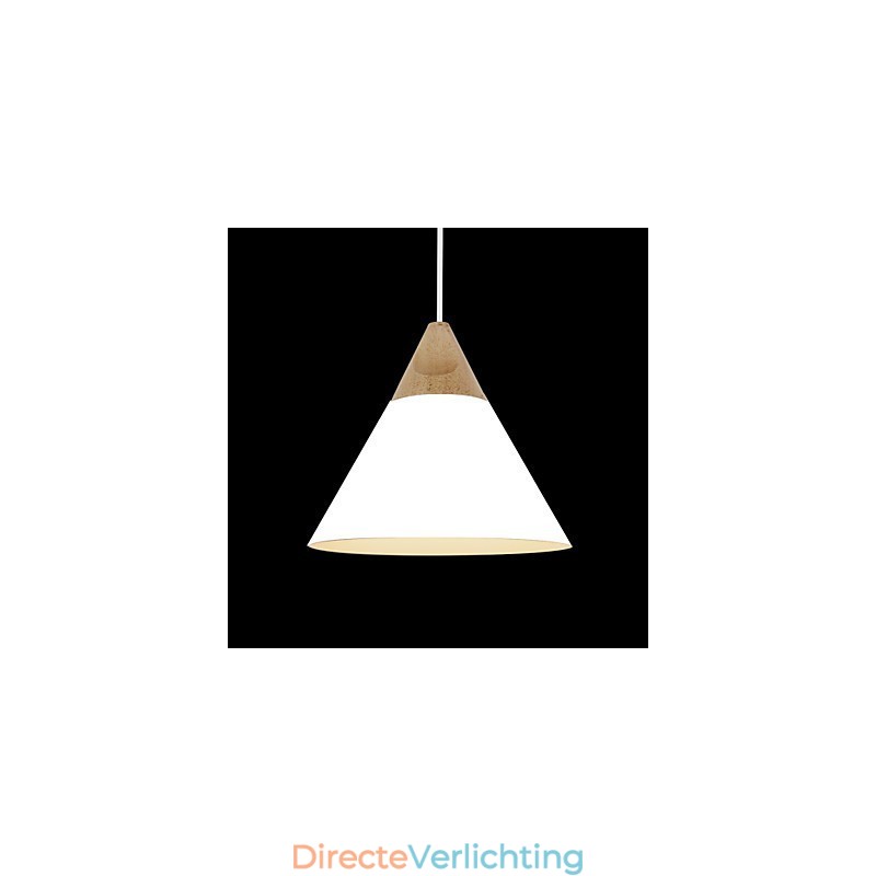 Mini Artistieke Kegelvormige Hanglamp 1 Licht Moderne Eenvoudige Afwerking Zwart Wit Geel Aluminium & Houten Hanglamp