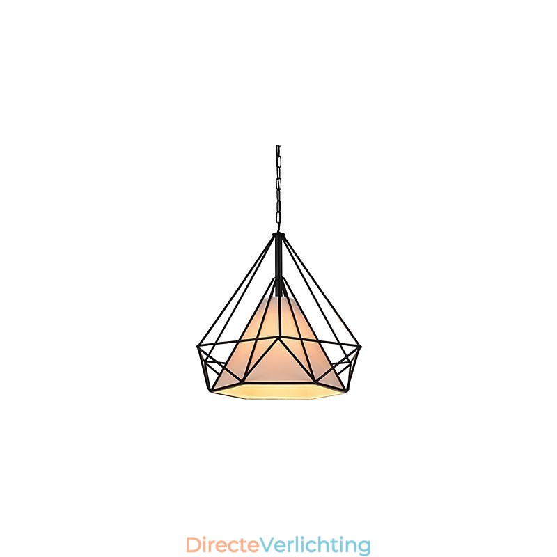 Diamond Mini Hanglamp 1 Licht Moderne Eenvoud Zwart & Wit Afgewerkte Koolstofstalen Doek Hanglamp