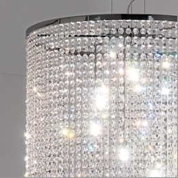 Moderne, eigentijdse kristallen metalen hanglamp