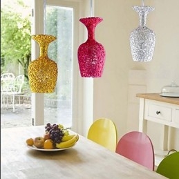 Geweven aluminium kroonluchter met driekoppige lamp Apple