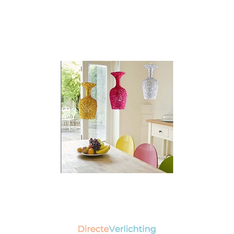 Geweven aluminium kroonluchter met driekoppige lamp Apple