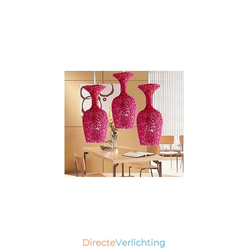 Geweven aluminium kroonluchter met driekoppige lamp Apple