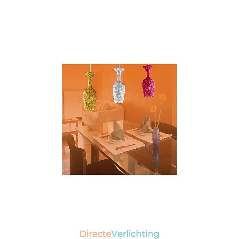 Geweven aluminium kroonluchter met driekoppige lamp Apple