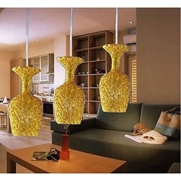 Geweven aluminium kroonluchter met driekoppige lamp Apple