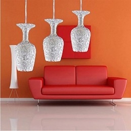 Geweven aluminium kroonluchter met driekoppige lamp Apple