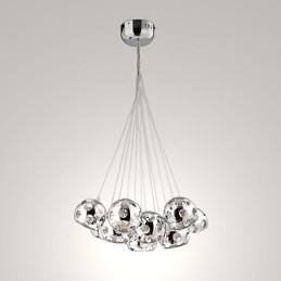 Moderne, eigentijdse Globe Chrome metalen hanglamp