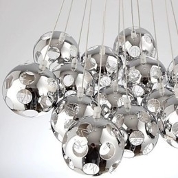 Moderne, eigentijdse Globe Chrome metalen hanglamp