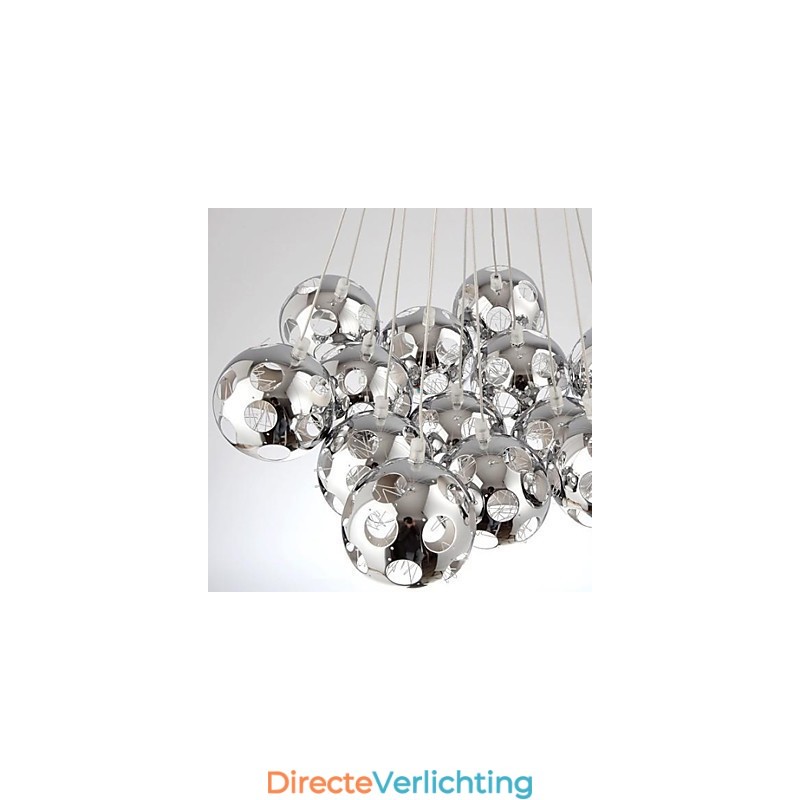 Moderne, eigentijdse Globe Chrome metalen hanglamp