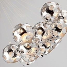 Moderne, eigentijdse Globe Chrome metalen hanglamp