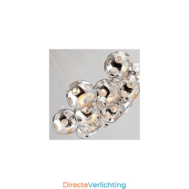 Moderne, eigentijdse Globe Chrome metalen hanglamp