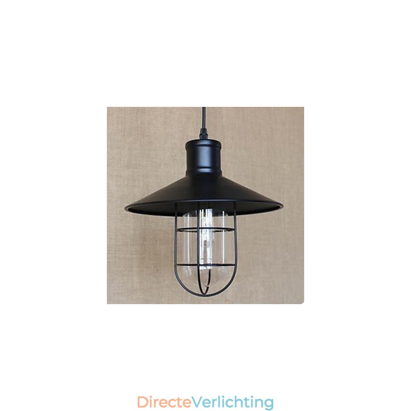 Glazen smeedijzeren snacklamp zittend atelier