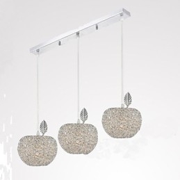 Geweven aluminium kroonluchter met driekoppige lamp Apple