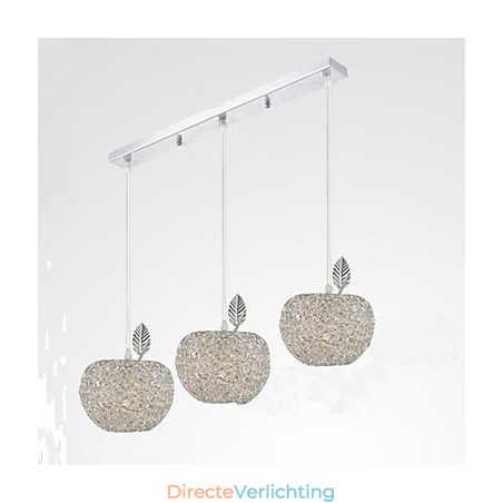 Geweven aluminium kroonluchter met driekoppige lamp Apple Geweven aluminium kroonluchter met driekoppige lamp Apple