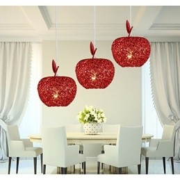 Geweven aluminium kroonluchter met driekoppige lamp Apple