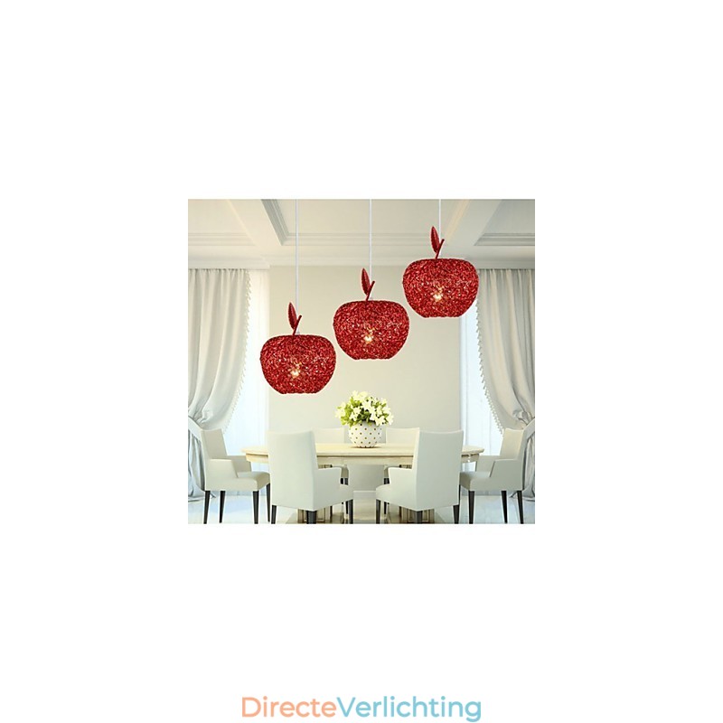 Geweven aluminium kroonluchter met driekoppige lamp Apple