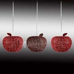 Geweven aluminium kroonluchter met driekoppige lamp Apple