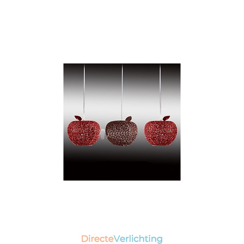 Geweven aluminium kroonluchter met driekoppige lamp Apple