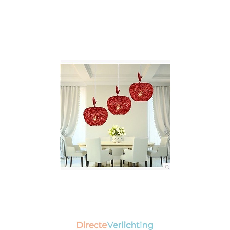 Geweven aluminium kroonluchter met driekoppige lamp Apple