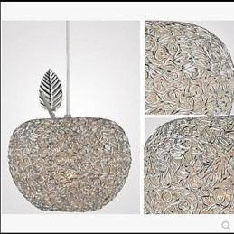 Geweven aluminium kroonluchter met driekoppige lamp Apple