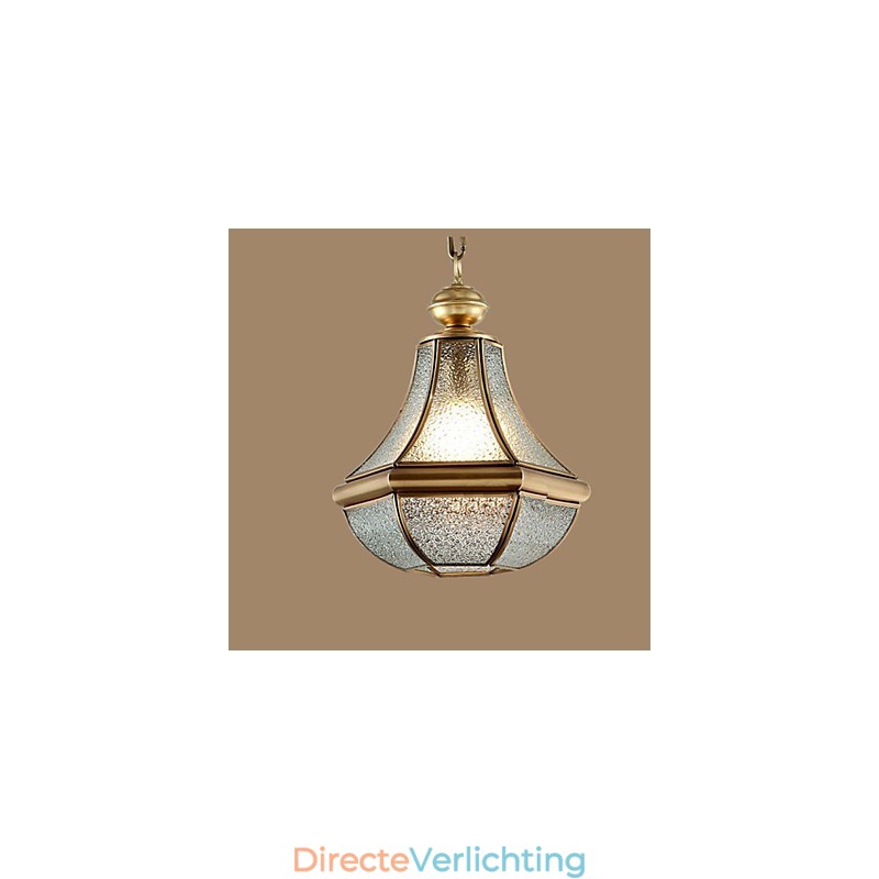 Amerikaanse landelijke kleine hanglamp, geheel van koper, enkel glas