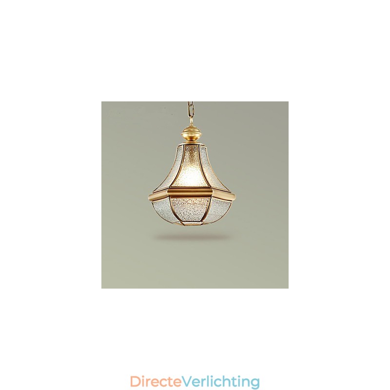 Amerikaanse landelijke kleine hanglamp, geheel van koper, enkel glas