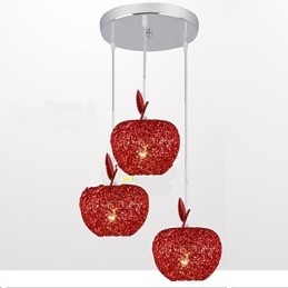 Geweven aluminium kroonluchter met driekoppige lamp Apple A