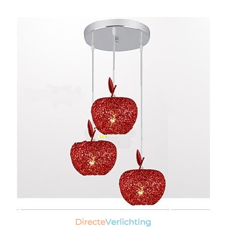 Geweven aluminium kroonluchter met driekoppige lamp Apple A Geweven aluminium kroonluchter met driekoppige lamp Apple A