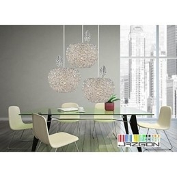 Geweven aluminium kroonluchter met driekoppige lamp Apple A