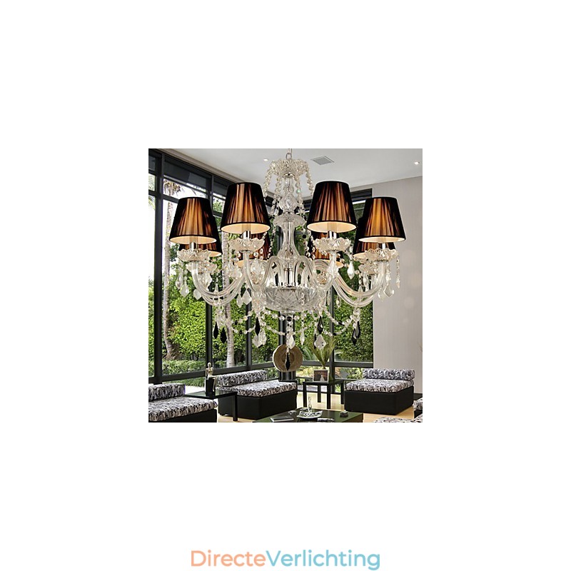 Elegante kristallen kroonluchter met 8 lampen