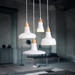 Creatieve karakteristieke hanglamp met 4 lampen en ijzeren kap