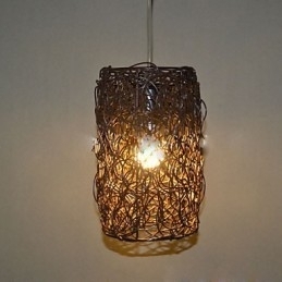 Moderne landelijke Cany Art geweven rotan enkele kop hanglamp