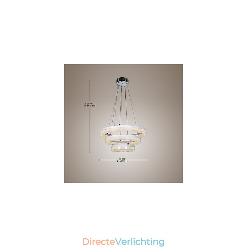 Kristallen hanglamp moderne lamp drie ringen