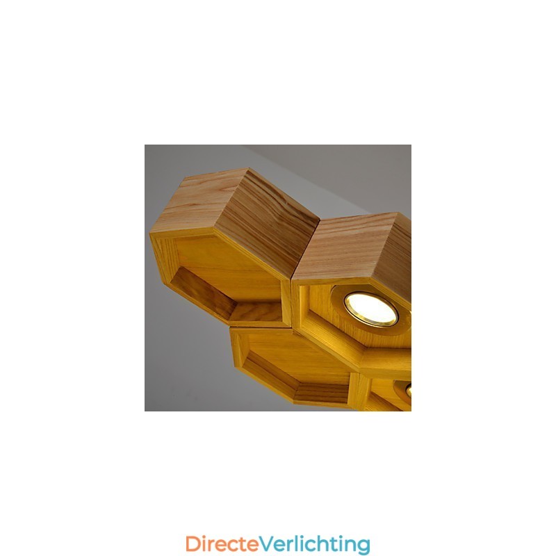 Designer Art Individualiteit Kroonluchter Eenvoudige Honingraat Houten Lampen