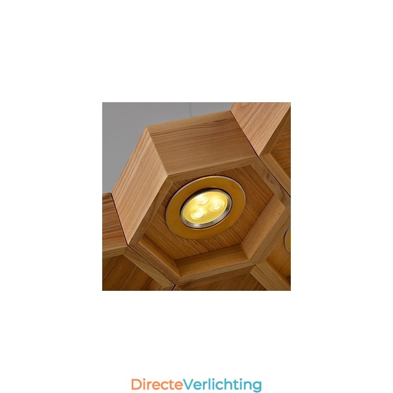 Designer Art Individualiteit Kroonluchter Eenvoudige Honingraat Houten Lampen