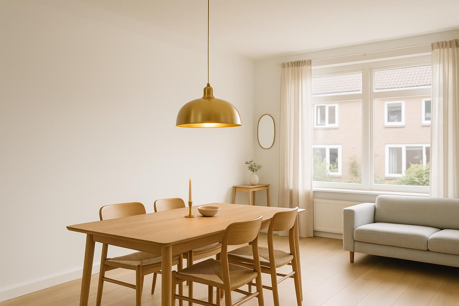 Gouden hanglamp kiezen: warm accent boven eettafel en kookeiland